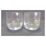 2 Clear Crown Royal Tumbler Glasses