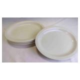 4 Vintage Cream Toned Oval Ceramic Platters