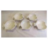 5 Vintage Smooth Stoneware Fish-Shaped Soup Bowl