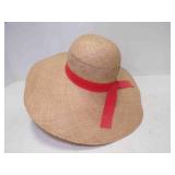 Wide Brimmed Straw Sun Hat - Open Weave Crown