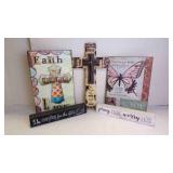 5 Religious Metal & Wood Wall Art Hanging Dï¿½cor