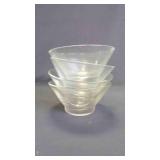 4 Vintage Pyrex Clear Glass Dessert/Custard Cups