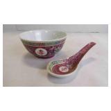 2 Vintage Chinese Porcelain Rice or Soup Bowl w/