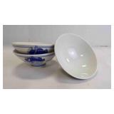 3 Vintage Japanese Porcelain Rice or Soup Bowls