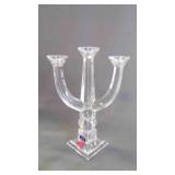 Vintage Lead Crystal 3-Arm Candelabra Holder
