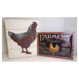 Rustic Wood Distressed Metal & Embossed Metal Tin