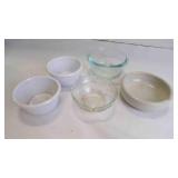 Small Clear & Ceramic Prep Bowls & Fluted Ramekins