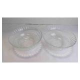 2 Vintage KIG Clear Pressed Embossed Glass Bowls