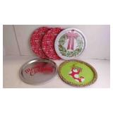 5 12ï¿½' Christmas Themed Party Tin Platters