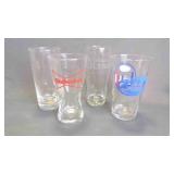 4 Beer Promotional & Clear Tall Drinking Glasses