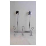 Chrome Metal Over Cabinet 3-Hook Hanging Rack