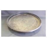 Vintage Silver-Plated Etched Gallery Serving Tray