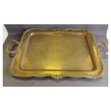 Vintage Large/Heavy Footed Butler Serving Tray