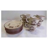 12 Vintage Noritake Stoneware Mug & Plate Set