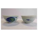 2 Vintage Porcelain Rice, Sake or Serving Bowls