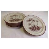 5 Vintage Noritake Stoneware Salad Plate Set