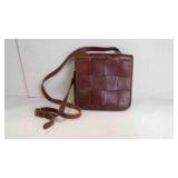 Patricia Nash Brown Wide-Grid Woven Leather Bag