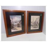 2 Alec Stern Matted & Framed Prints 'California
