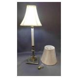 3 Vintage Brass Candlestick Buffet Lamp w/Two