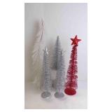 5 VERY Glittery Tabletop Stand Christmas Trees
