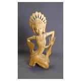 Vintage Hand-Carved Balinese Wood Legong Dancer