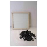 Hanging Faux Wood Letter Board with Black Letters