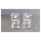 2 Heavy Glass Votive or Candlestick Holder