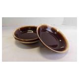 3 Vintage Brown Drip Gloss Glaze Ceramic Bowls