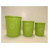 Set of 3 1970s Tupperware Lime Apple Green Nesting
