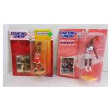 2 Kenner Starting Lineup NBA Action Figurines w/