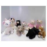 9 Plush Kitty Cats - Some Clean Some Dirty