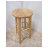 Light Brown Wooden Bar Stool -Broken Base - See