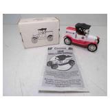 1988 ERTL Die Cast 1918 Runabout Coin Bank w/Key