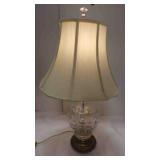 Vintage 24% Lead Crystal Tabletop Lamp w/ Shade