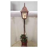 Decorated Pre-Lit X-Mas Lamp Post w/Planter Base