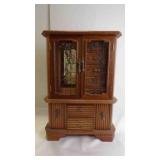 Unique Vintage Tabletop Musical Jewelry Armoire