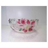Vintage Mikasa Holiday Bloom Crystal Serving Bowl