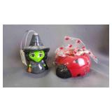 2 Ceramic Ladybug Planter & Hallmark Ornament