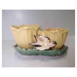 1949 McCoy Pottery Double Yellow Tulip & Swallow