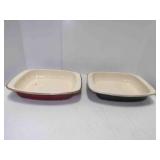 2 Large Enamelware Paula Deen Lasagna Baking