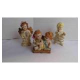 3 Vintage Resin/Porcelain Angel Small Figurines