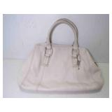 Fossil Brand White Cream Leather Handbag Dual Top