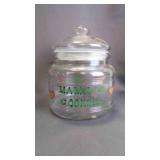 Hand-Painted Glass Cookie Jar w/Rubber Seal Lid