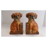 Vintage Ceramic Boxer Puppy Sand-Filled Bookends