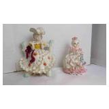 Vintage Porcelain Figurines Hand-Painted w/ Gold