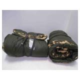 2 Camo Camping Sleeping Bags (1 Has Duct Tape)
