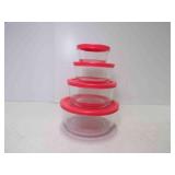 4 PYREX Corning Glass Nesting Storage Bowls