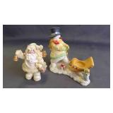 2 Vintage Resin Tabletop X-Mas/Holiday Figurines