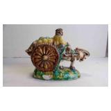 Vintage Nasreddin Hodja on a Donkey Cart Figurine