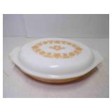 Vintage PYREX Butterfly Gold Divided Casserole